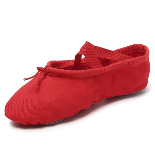 Flache Mädchen Ballettschuhe Canvas Schwarz Weiche Bauch Gym Yoga Praxis Tanz Kinder Frau Hausschuhe(Blue,29 (19cm)) von Generic