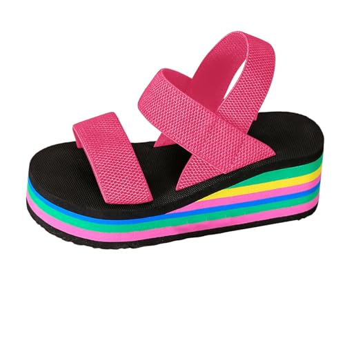 Flache Sandalen Damen Sommer - Offene Schuhe Schicke Bequem Latschen Breite Füße Sommerschuhe Sandaletten mit Elastischen Riemen Outdoor Sport Plateau Sandals für Freizeit Alltag Flache Sandalen Damen Sommer - Offene Schuhe Schicke Bequem Latschen Breite Füße Sommerschuhe Sandaletten mit Elastischen Riemen Outdoor Sport Plateau Sandals für Freizeit Alltag von Generic