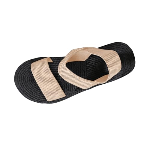 Flache Sandalen Damen Sommer - Offene Schuhe Schicke Bequem Latschen Breite Füße Sommerschuhe Sandaletten mit Elastischen Riemen Outdoor Sport Plateau Sandals von Generic