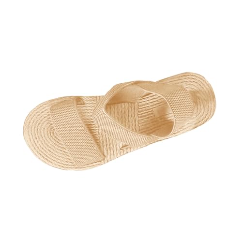 Flache Sandalen Damen Sommer - Offene Schuhe Schicke Bequem Latschen Breite Füße Sommerschuhe Sandaletten mit Elastischen Riemen Outdoor Sport Plateau Sandals von Generic