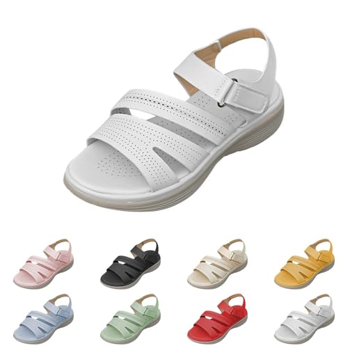 Flache Sandalen für Damen Trekking Sandaletten Breite Füße Sommerschuhe Bequem Strandschuhe Weich Sohle Freizeitschuhe Sport Outdoor Wandersandalen Sommer Leichte Rutschfeste Walkingschuhe von Generic