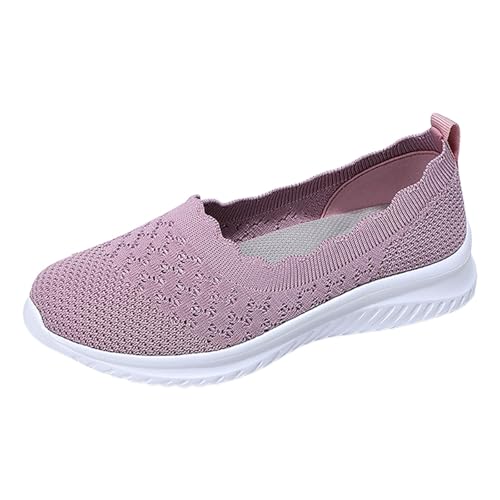 Flache Schuhe Bequemer Damen Atmungsaktives Laufschuhe Weiche Sportlich Turnschuhe rutschfeste Turnschuhe Joggingschuhe Slip on Lightweight Fitnessschuhe von Generic