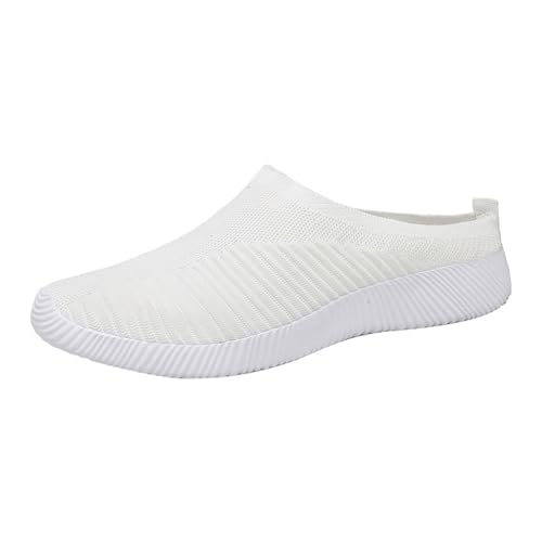 Flache Schuhe Für Damen Elegant Freizeitschuhe Damen Mesh Arbeitsschuhe Weich Bequem Halbschuhe Cushion Fitnessschuhe Modisch Trekkingschuhe Ohne Schnürsenkel Strandschuhe Hochwertig Hauspantoffeln von Generic