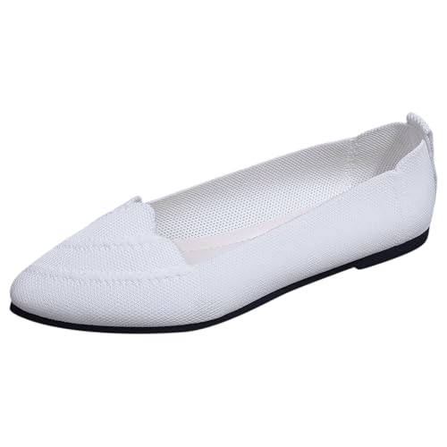 Flache Schuhe Leicht Wanderschuhe Runde Zehe Stricken Elegant rutschfest Walkingschuhe Joggingschuhe Leicht Bequemer Freizeitschuhe Lightweight Fitnessschuhe von Generic