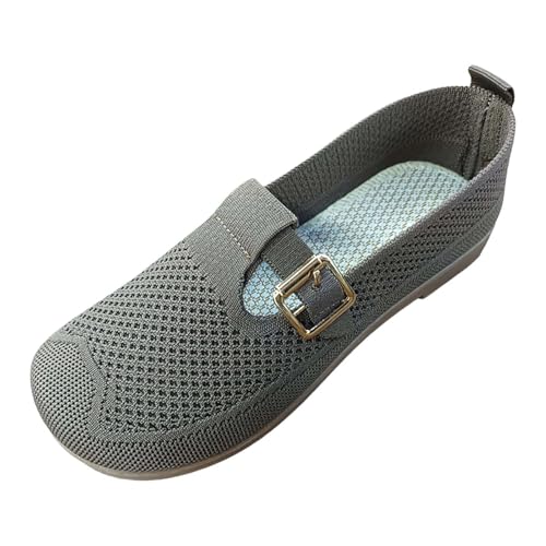 Flache Schuhe Leicht Wanderschuhe Runde Zehe Stricken Weiche Sportlich Turnschuhe rutschfeste Running Outdoor Bequemer Freizeitschuhe Outdoor Sportschuhe von Generic