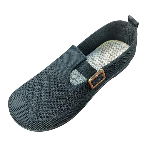Flache Schuhe Leicht Wanderschuhe Runde Zehe Stricken Weiche Sportlich Turnschuhe rutschfeste Running Outdoor Bequemer Freizeitschuhe Outdoor Sportschuhe von Generic
