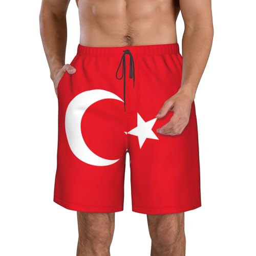 Flagge Der Türkei Herren Sporthose Lässige Surf Schwimmhose Mit Mesh Futter Strandshorts M von Generic