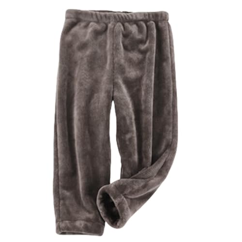Flanell Jungen Schlafanzughose Lang, Fleece Lang Pyjamahose Mädchen, Einfarbig Kuschelig Plüschhose, Elastische Taille Baggy Hose Weich Bequem Thermohose Flauschig Winterhose Jogginghosen 1-12 Jahre von Generic