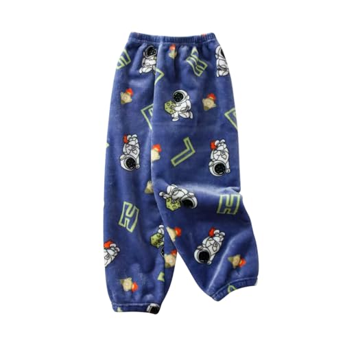 Flanell Schlafanzughose Kinder Fleece Lang Baggy Hose Pyjamahose Thermohose Kinder Kuschelig Pyjamahose Elastische Taille Winterhose Warm Plüschhose Jogginghosen Hosen für Mädchen Jungen 1-14 Jahre von Generic