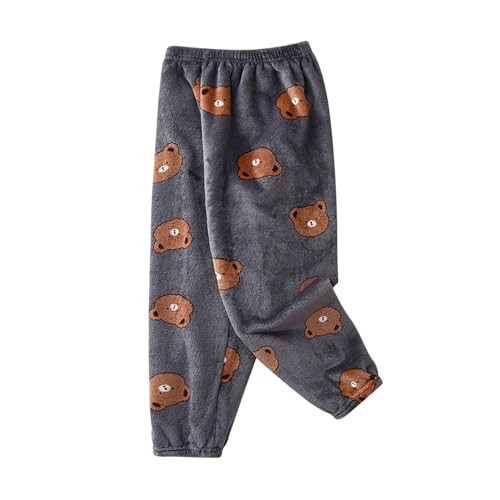 Flanell Schlafanzughose Kinder Fleece Lang Baggy Hose Pyjamahose Thermohose Kinder Kuschelig Pyjamahose Elastische Taille Winterhose Warm Plüschhose Jogginghosen Hosen für Mädchen Jungen 1-14 Jahre von Generic