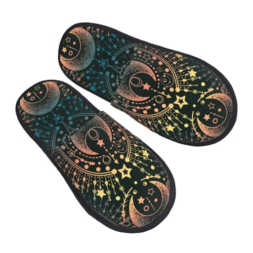 Flauschig Baumwolle Hausschuhe Magische Astrologie Winterhausschuhe Leicht Plüsch Pantoffeln Für Spa, Hotel, Frauen L von Generic