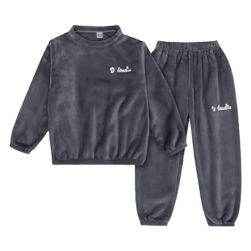 Flauschige Schlafanzug Kinder Jungen Mädchen Schlafanzüge Warme Fleece Pyjama Set Kleinkind Winter Langarm Hausanzug Nachtwäsche Pjs Mit Lange Oberteile Und Hosen Lose von Generic