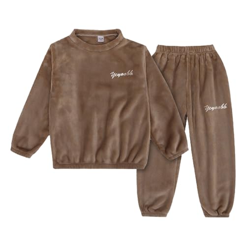 Flauschige Schlafanzug Kinder Jungen Mädchen Schlafanzüge Warme Fleece Pyjama Set Kleinkind Winter Langarm Hausanzug Nachtwäsche Pjs Mit Lange Oberteile Und Hosen Lose von Generic