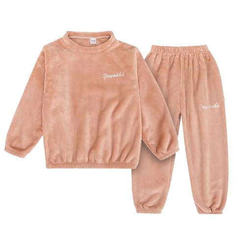 Flauschige Schlafanzug Kinder Jungen Mädchen Schlafanzüge Warme Fleece Pyjama Set Kleinkind Winter Langarm Hausanzug Nachtwäsche Pjs Mit Lange Oberteile Und Hosen Lose von Generic