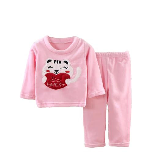 Flauschige Schlafanzug Kinder Jungen Mädchen Schlafanzüge Warme Fleece Pyjama Set Kleinkind Winter Langarm Hausanzug Nachtwäsche Pjs Mit Lange Oberteile Und Hosen Lose von Generic