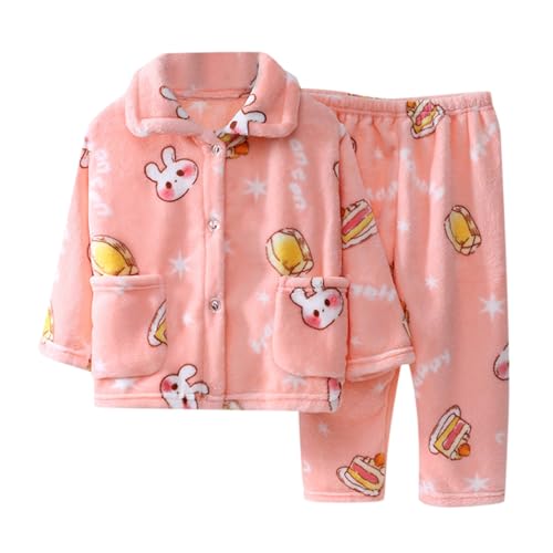 Flauschige Schlafanzug Kinder Jungen Mädchen Schlafanzüge Warme Fleece Pyjama Set Kleinkind Winter Langarm Hausanzug Nachtwäsche Pjs Mit Lange Oberteile Und Hosen Lose von Generic