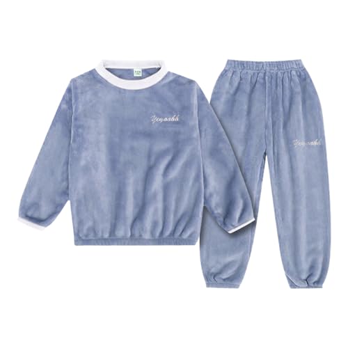 Flauschige Schlafanzug Kinder Jungen Mädchen Schlafanzüge Warme Fleece Pyjama Set Kleinkind Winter Langarm Hausanzug Nachtwäsche Pjs Mit Lange Oberteile Und Hosen Lose von Generic