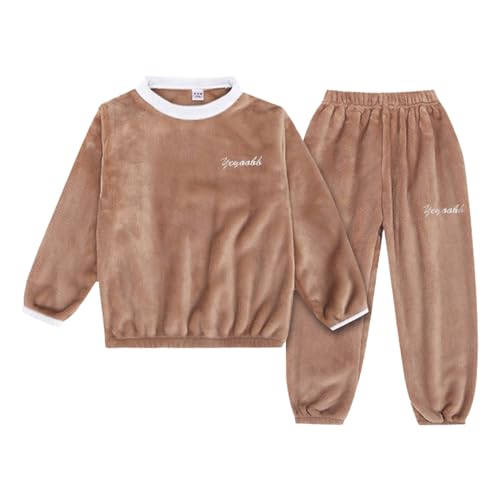 Flauschige Schlafanzug Kinder Jungen Mädchen Schlafanzüge Warme Fleece Pyjama Set Kleinkind Winter Langarm Hausanzug Nachtwäsche Pjs Mit Lange Oberteile Und Hosen Lose von Generic