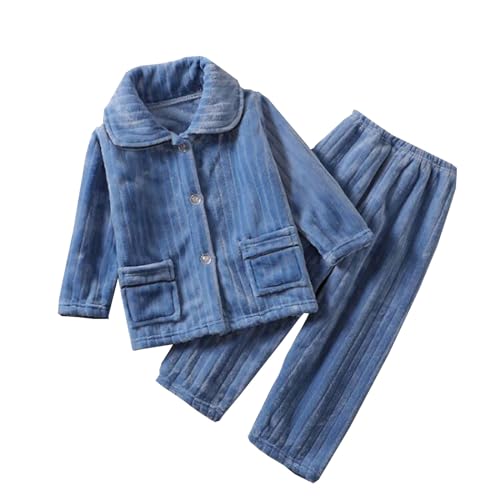 Flauschige Schlafanzug Kinder Jungen Mädchen Schlafanzüge Warme Fleece Pyjama Set Kleinkind Winter Langarm Hausanzug Nachtwäsche Pjs Mit Lange Oberteile Und Hosen Lose von Generic