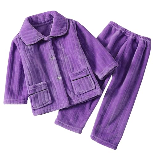 Flauschige Schlafanzug Kinder Jungen Mädchen Schlafanzüge Warme Fleece Pyjama Set Kleinkind Winter Langarm Hausanzug Nachtwäsche Pjs Mit Lange Oberteile Und Hosen Lose von Generic