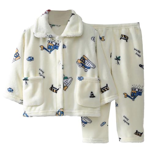 Flauschige Schlafanzug Kinder Jungen Mädchen Schlafanzüge Warme Fleece Pyjama Set Kleinkind Winter Langarm Hausanzug Nachtwäsche Pjs Mit Lange Oberteile Und Hosen Lose von Generic