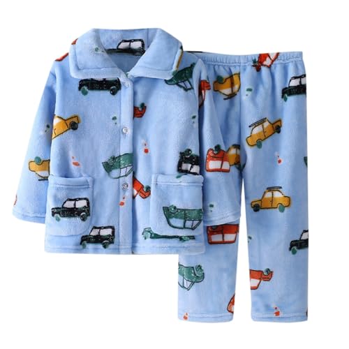 Flauschige Schlafanzug Kinder Jungen Mädchen Schlafanzüge Warme Fleece Pyjama Set Kleinkind Winter Langarm Hausanzug Nachtwäsche Pjs Mit Lange Oberteile Und Hosen Lose von Generic