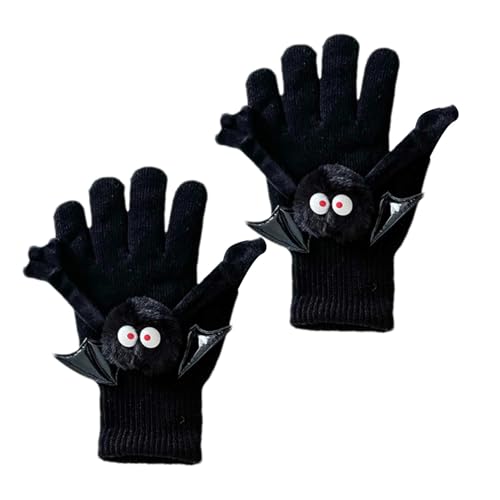Fledermaushandschuhe für Erwachsene, Halloween-Handschuhe - Warmer magnetischer Fäustling,Fahren Wandern Laufen Winterhandschuhe Halloween Thermo-weiche Handschuhe Fäustlinge für Männer und Frauen von Generic