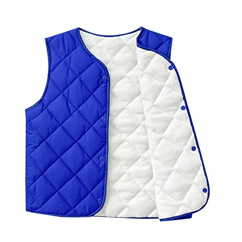 Fleece Gefütterte Kinderweste Kleinkind Leichte Steppweste Baumwolle Weste Ärmelloser Fleecejacke Leichte Winter Warme Mantel Open Front Übeergangsweste Jungen Mädchen Softshell Weste (Blue, 110) von Generic