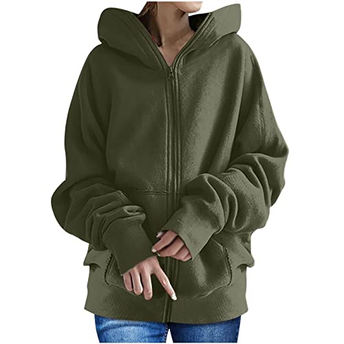 Fleecejacke Damen,Fahrradjacke Wasserdicht Atmungsaktiv Kaschmir Mantel Wintermantel Mit Fell Bmx Mäntel Thermo Jacke Jacke Frauen Zwillingsherz Strickjacke Blazer Knitterfrei(Armee Grün-5,L) von Generic