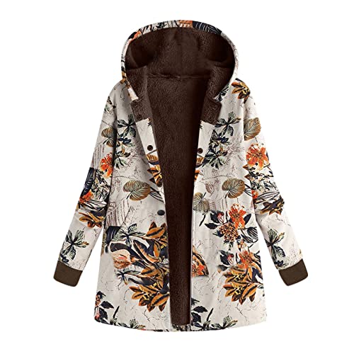 Fleecejacke Damen,Winter Steppmantel Industrie Jacke Hemdjacke Kariert Long Mantel Regenbekleidung Fahrrad Parka Fleecejacke Outdoor Jacken Mäntel Aufbewahrung(1-Beige,M) von Generic