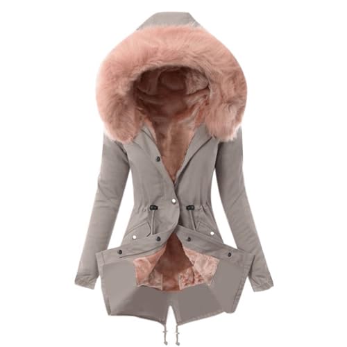 Fleecejacke Damen Einfarbig Winterjacke Mit Kapuze Warm Gefütterte Teddyjacke Wattierte Jacke Einreihiger Kapuzenjacke Winterparka Übergangsjacke Softshelljacke Warehouse Deals Angebote von Generic