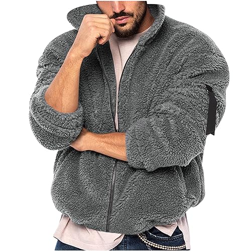 Fleecejacke Herren Warm Flanelljacke Winterjacke Teddyfleece Jacke Gefüttert Kapuzenjacke Jacken Übergangsjacke Zipper Sweatjacke Baumwolle Mantel Sale Dunkelgrau S Fleecejacke Herren Warm Flanelljacke Winterjacke Teddyfleece Jacke Gefüttert Kapuzenjacke Jacken Übergangsjacke Zipper Sweatjacke Baumwolle Mantel Sale Dunkelgrau S von Generic