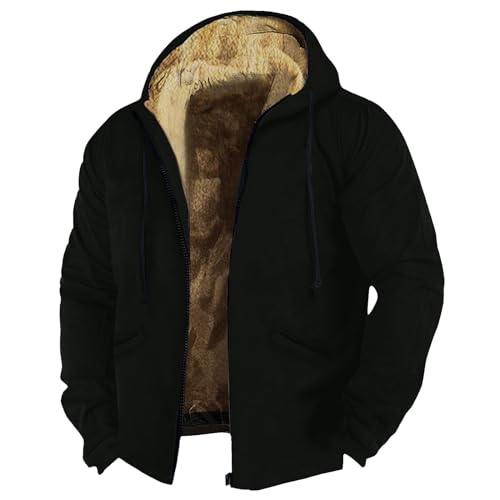 Fleecejacke Herren Winter Fleece Gefüttert Jacke Warme Fleecejacken Meine Bestellungen Anzeigen Mit Kapuze Hoodie Mit Durchgehendem Reißverschluss Parka Winter schwarz XL Fleecejacke Herren Winter Fleece Gefüttert Jacke Warme Fleecejacken Meine Bestellungen Anzeigen Mit Kapuze Hoodie Mit Durchgehendem Reißverschluss Parka Winter schwarz XL von Generic