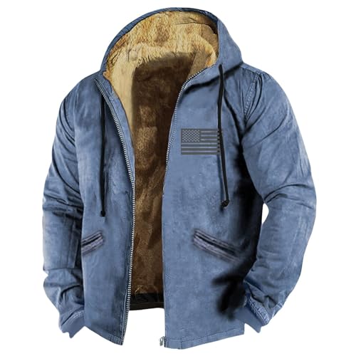 Fleecejacke Herren Winter Outdoor Jacken Modisch Filzjacke Angebote des Tages Heute Mit Kapuze Hoodie Mit Durchgehendem Reißverschluss Parka Winter blau 5XL Fleecejacke Herren Winter Outdoor Jacken Modisch Filzjacke Angebote des Tages Heute Mit Kapuze Hoodie Mit Durchgehendem Reißverschluss Parka Winter blau 5XL von Generic