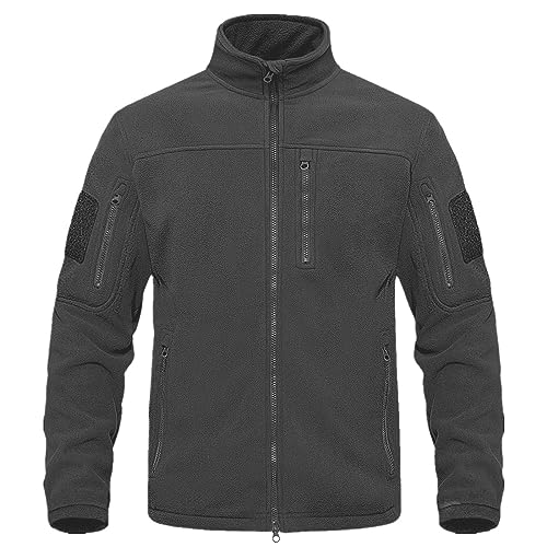 Fleecepullover Herren Militär Outdoor Fleecejacke Warme Tactical Combat Fleece Pullover Taktische Jacke Fleece Jacket Winterpullover Sport Jumper Tops Army Winddichte Pullover Grau L von Generic