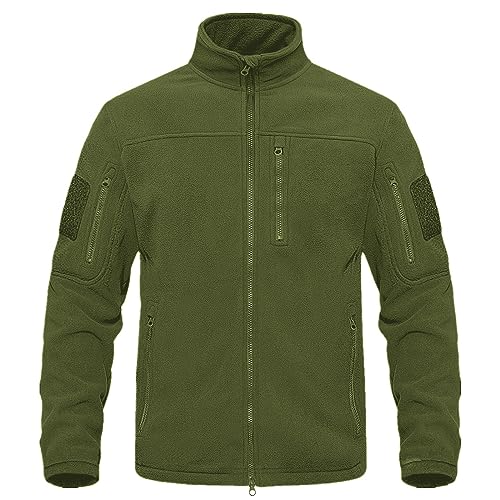 Fleecepullover Herren Militär Outdoor Fleecejacke Warme Tactical Combat Fleece Pullover Taktische Jacke Fleece Jacket Winterpullover Sport Jumper Tops Army Winddichte Pullover Grün XXL von Generic