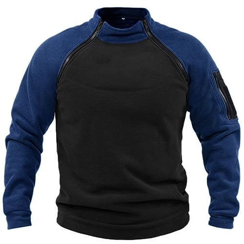 Fleecepullover Herren Militär Outdoor Fleecejacke Warme Tactical Combat Fleece Pullover Taktische Jacke Fleece Jacket Winterpullover Sport Jumper Tops Army Winddichte Pullover Marine M von Generic