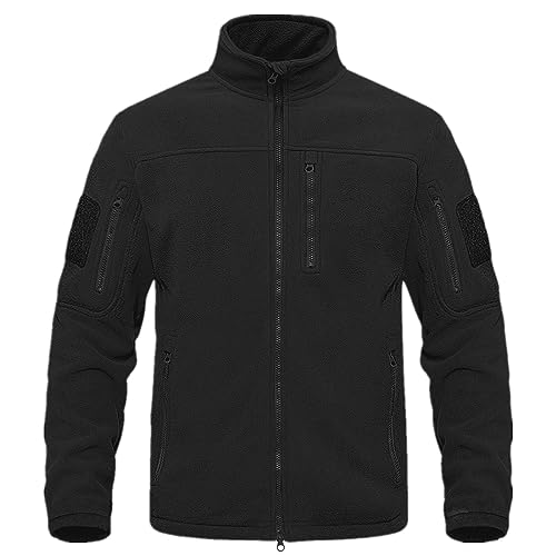 Fleecepullover Herren Militär Outdoor Fleecejacke Warme Tactical Combat Fleece Pullover Taktische Jacke Fleece Jacket Winterpullover Sport Jumper Tops Army Winddichte Pullover Schwarz L von Generic