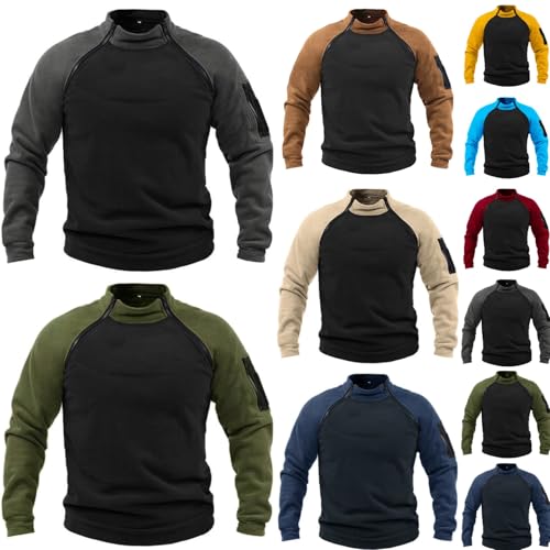 Fleecepullover Herren Militär Outdoor Fleecejacke Warme Tactical Combat Fleece Pullover Taktische Jacke Fleece Jacket Winterpullover Sport Jumper Tops Army Winddichte Pullover von Generic
