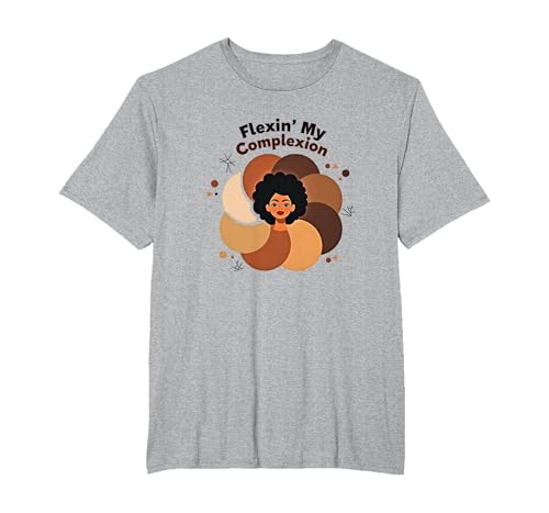Flexin' My Complexion: Empowering Diversity Art T-Shirt, Herren Große Größen, Grau Meliert, 6X Tall von Generic