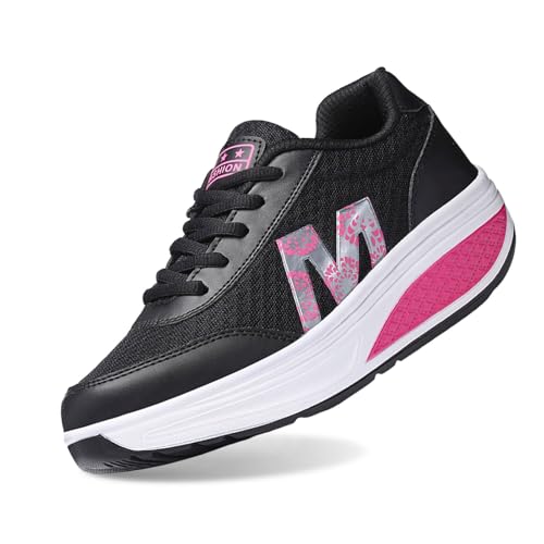 Fliegen Weben Turnschuhe Frauen 2023 Winter Koreanische Mode Runden Lace Up Casual Schuhe Dicken Boden Laufschuhe Schuhe Hub Schuhe Damen 36 von Generic