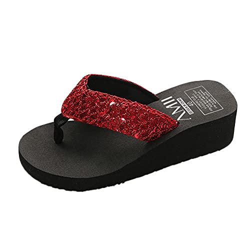 Flip Flops FüR Damen 2025 Glitzer Sandalen Mode Strasssteine Casual Strick Slingback Offene Schuhe Bequem Weichen Sohlen Peep Toe Plateau Flip Flops FüR Damen 2025 Glitzer Sandalen Mode Strasssteine Casual Strick Slingback Offene Schuhe Bequem Weichen Sohlen Peep Toe Plateau von Generic
