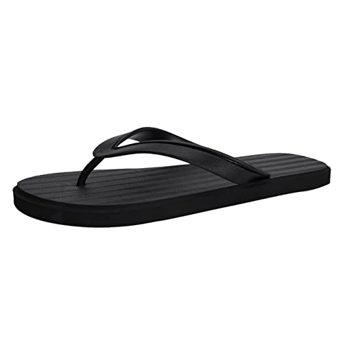Flip Flops Herren Schwarz Leichte Sommerschuhe Herren Slipper Zehenstegpantolette Weich Leicht Badeschlappen rutschfest Walkingschuhe Open Toe Atmungsaktiv Freizeitschuhe Hochwertige Sommerschuhe von Generic