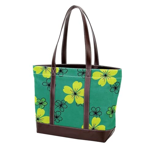 Flower-380 modische Damen-Geldbörse aus gewaschenem strapazierfähigem Leder mit Tragegriff oben mit Taschen, Reißverschluss, mehrfarbig, 33,8 x 12 x 31 cm von Generic