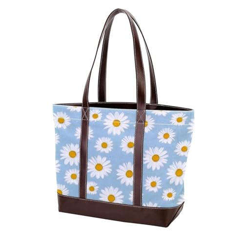 Flower-389 modische Damen-Geldbörse aus gewaschenem strapazierfähigem Leder mit Tragegriff oben und Taschen, Reißverschluss, mehrfarbig, 33,8 x 12 x 31 cm von Generic