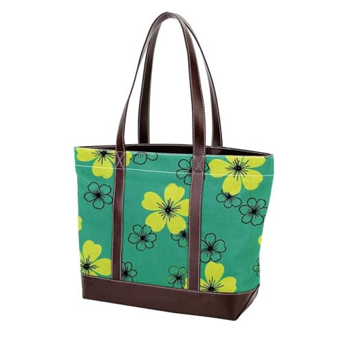 Flower-410 modische Damen-Geldbörse aus gewaschenem strapazierfähigem Leder mit Tragegriff oben und Taschen, Reißverschluss, mehrfarbig, 33,8 x 12 x 31 cm von Generic