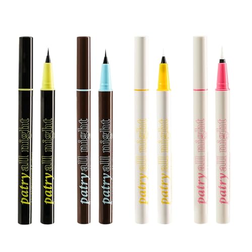 Flüssiger Eyeliner, wasserfest, 4 Stück, hochpigmentierter flüssiger Eyeliner, fleckenresistent, Make-up-Kosmetik von Generic