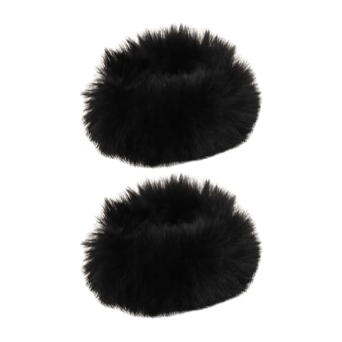 Fluffyy Haargummis – 2 pelzige Haargummis | Künstliche Kaninchen-Haargummis, Kunst-Kaninchen-Haargummis, elastische flauschige Pferdeschwanz-Halter, Haarschmuck für Frauen und Mädchen von Generic