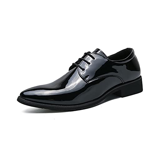 Formelle Schuhe for Herren, Schnürschuhe, Spitze, brünierte Zehenpartie, Derby-Schuhe, Kunstleder, rutschfeste Gummisohle, rutschfest, klassisch(Schwarz,39 EU) von Generic