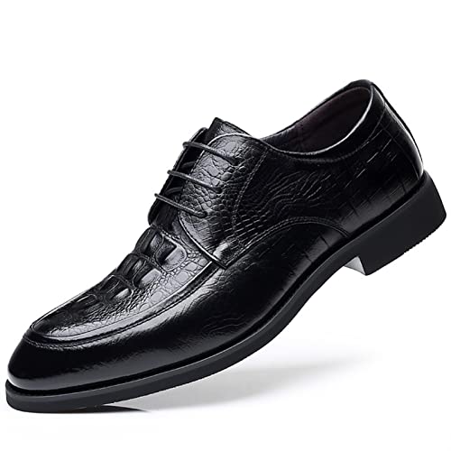 Formelle Schuhe for Herren, Schnürschuhe mit Schürzenspitze, Derby-Schuhe aus Leder, rutschfest, Blockabsatz, rutschfest, for Hochzeiten(43 EU) von Generic